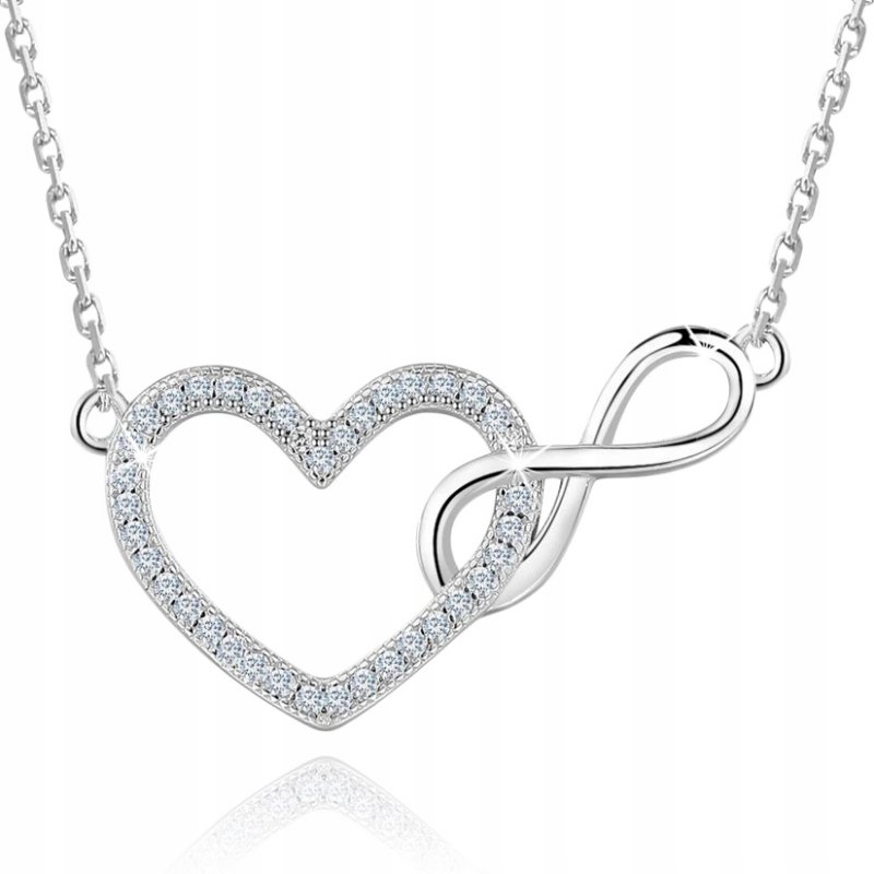 Naszyjnik srebrny łańcuszek damski nieskończoność celebrytka srebro 925