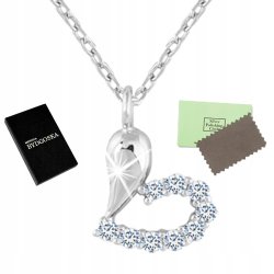 Naszyjnik srebrny serce srebro 925 dla niej - idealny elegancki prezent