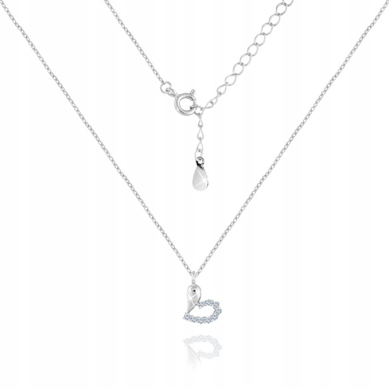 Naszyjnik srebrny serce srebro 925 dla niej - idealny elegancki prezent