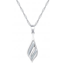 Naszyjnik srebrny łańcuszek damski z zawieszką rodowany dla kobiety srebro