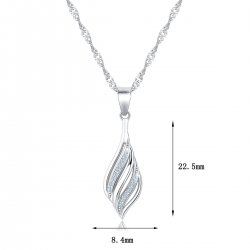 Naszyjnik srebrny łańcuszek damski z zawieszką rodowany dla kobiety srebro