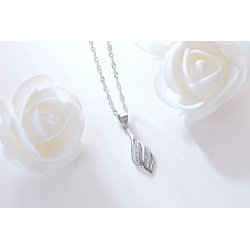 Naszyjnik srebrny łańcuszek damski z zawieszką rodowany dla kobiety srebro