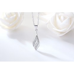 Naszyjnik srebrny łańcuszek damski z zawieszką rodowany dla kobiety srebro