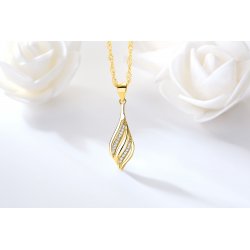 Naszyjnik srebrny łańcuszek damski zawieszka srebro pozłacane 925