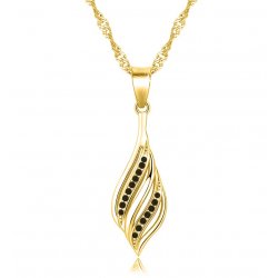 Srebrny naszyjnik listek na dzień matki srebro pozłacane 925