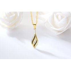 Srebrny naszyjnik listek na dzień matki srebro pozłacane 925