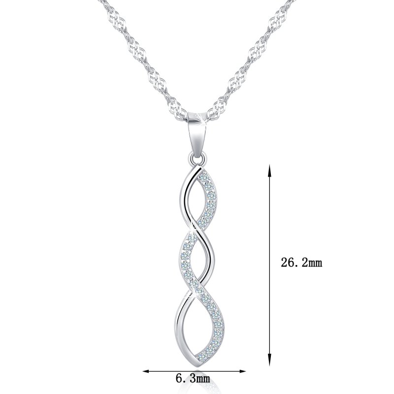 Naszyjnik srebrny 925 rodowany dla kobiety