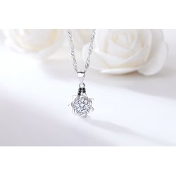 Naszyjnik srebrny 925 rodowany róża dla kobiety