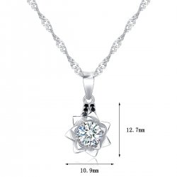 Naszyjnik srebrny 925 rodowany róża dla kobiety