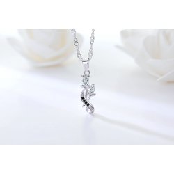 Naszyjnik srebrny łańcuszek z zawieszką rodowany