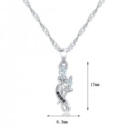 Naszyjnik srebrny łańcuszek z zawieszką rodowany