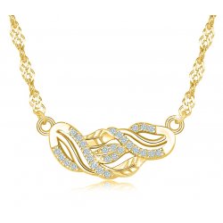 Srebrny naszyjnik celebrytka listek łańcuszek z zawieszką damski srebro pozłacane 925