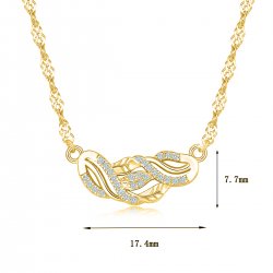 Srebrny naszyjnik celebrytka listek łańcuszek z zawieszką damski srebro pozłacane 925