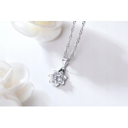 Naszyjnik srebrny 925 rodowany róża dla kobiety