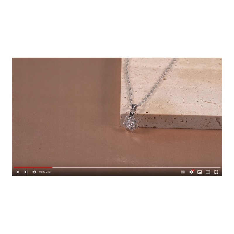 Naszyjnik srebrny 925 rodowany róża dla kobiety