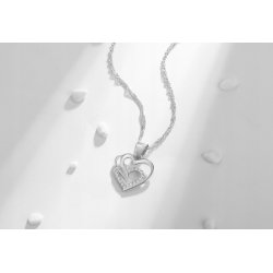 Naszyjnik srebrny łańcuszek damski z zawieszką 925