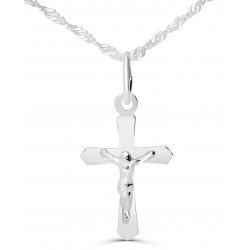 Naszyjnik srebrny krzyżyk jezus łańcuszek z zawieszką unisex