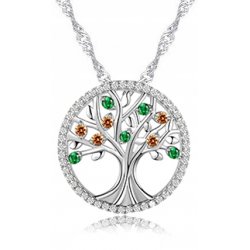 Naszyjnik srebrny łańcuszek damski drzewko srebro naszyjnik przyjaźni