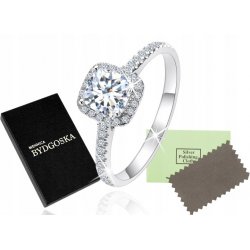 Srebrny pierścionek rodowany zaręczynowy srebro 925