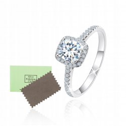 Srebrny pierścionek rodowany zaręczynowy srebro 925