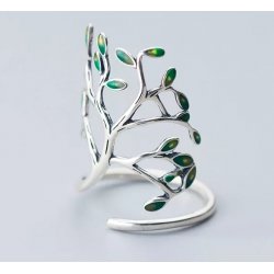 Duży pierścionek srebrny regulowany drzewko