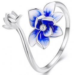 Pierścionek srebrny kwiat kwiatek regulowny srebro próba 925 oryginalny