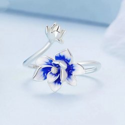 Pierścionek srebrny kwiat kwiatek regulowny srebro próba 925 oryginalny