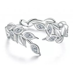 Pierścionek srebrny 925 listki listek regulowany na boże narodzenie srebro
