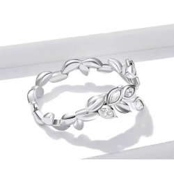 Pierścionek srebrny 925 listki listek regulowany na boże narodzenie srebro