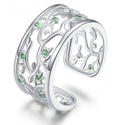 Pierścionek srebrny 925 gałązki listki regulowany - stylowy dodatek