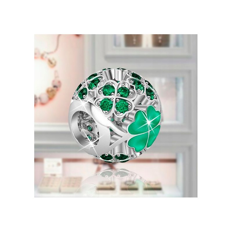 Charms zawieszka serce koniczynka beads koralik