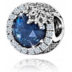 Charms zawieszka koralik niebieski charmsy beads na świeta śnieżynka srebro