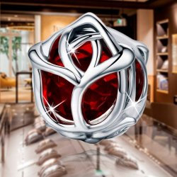 Charms srebrny róża srebro 925 koralik beads