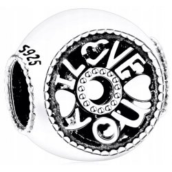 Zawieszka charms srebrny serce miłość walentynki