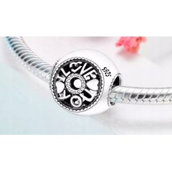 Zawieszka charms srebrny serce miłość walentynki