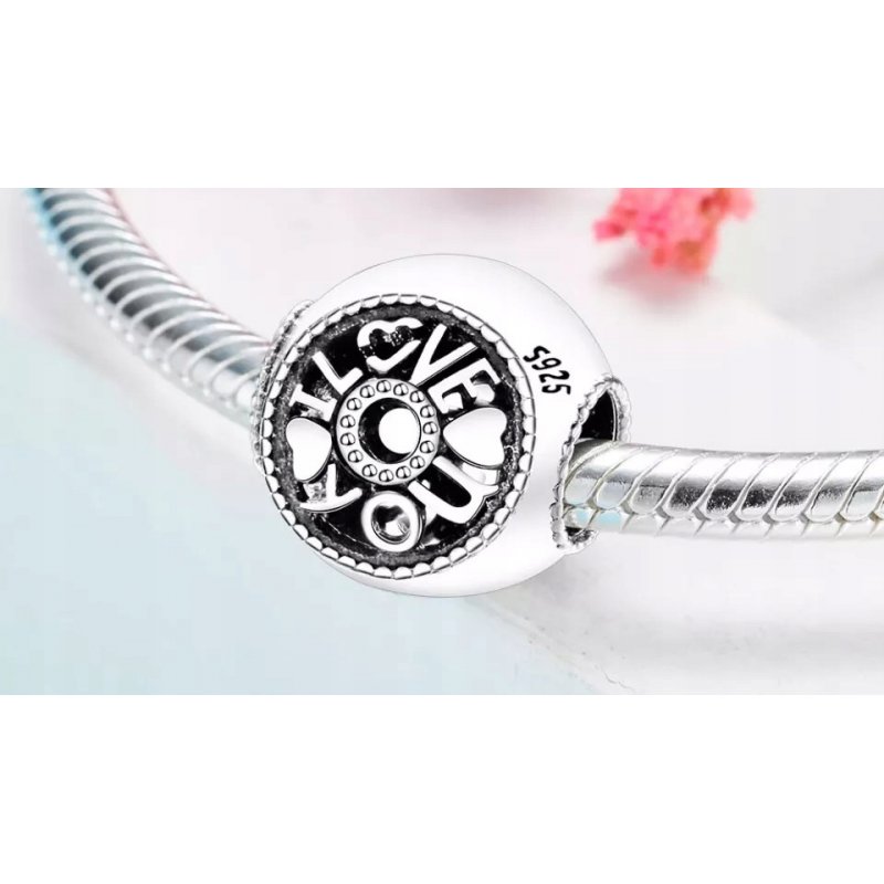 Zawieszka charms srebrny serce miłość walentynki