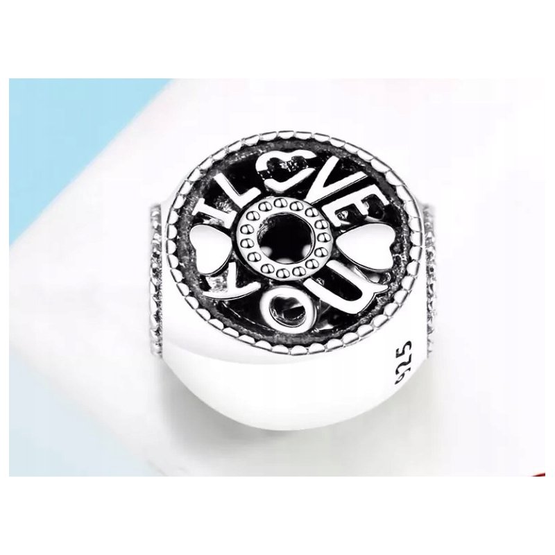 Zawieszka charms srebrny serce miłość walentynki