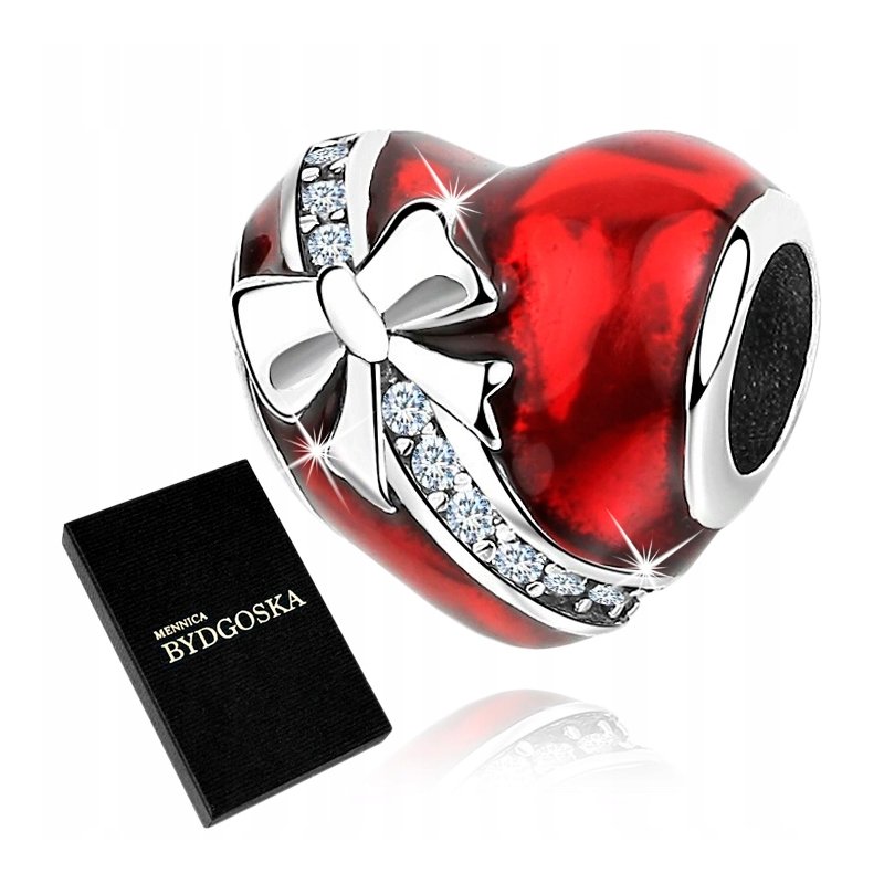 Charms srebrny serce srebro 925 koralik beads