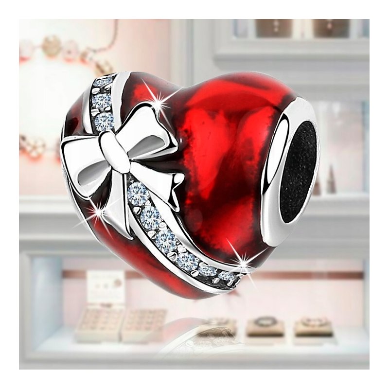 Charms srebrny serce srebro 925 koralik beads