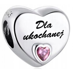 Zawieszka charms serce 925 walentynki dzień kobiet