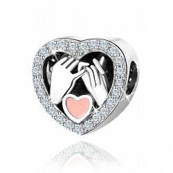 Charms zawieszka miłosna przysięga serce srebro próba 925 oryginalny