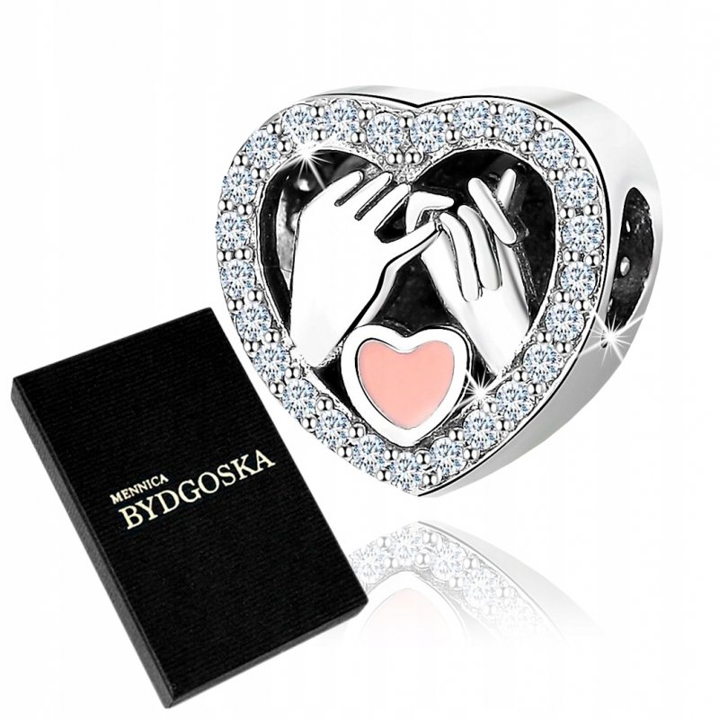 Charms zawieszka miłosna przysięga serce srebro próba 925 oryginalny