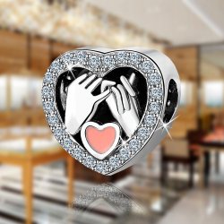 Charms zawieszka miłosna przysięga serce srebro próba 925 oryginalny