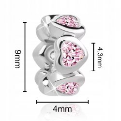 Charms zawieszka 925 serca walentynki dzień kobiet