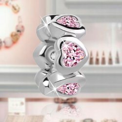 Charms zawieszka 925 serca walentynki dzień kobiet