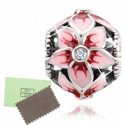 Charms zawieszka kwiat srebrny 925 koralik beads