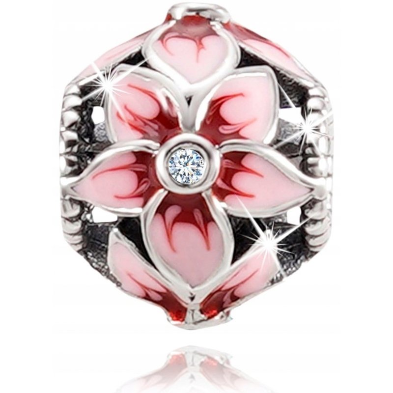 Charms zawieszka kwiat srebrny 925 koralik beads