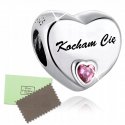 Charms zawieszka serce srebrny kocham cię beads