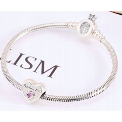 Charms zawieszka serce srebrny kocham cię beads