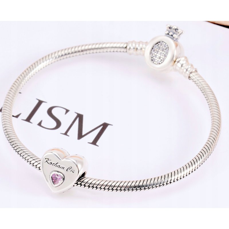 Charms zawieszka serce srebrny kocham cię beads